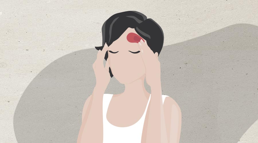 Illustration af person, der føler sig trigget og arbejder med selvregulering af følelser.